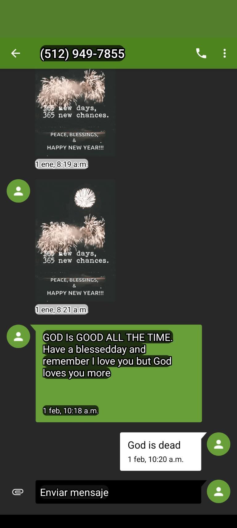 God is dead — la ironía en un mensaje de texto